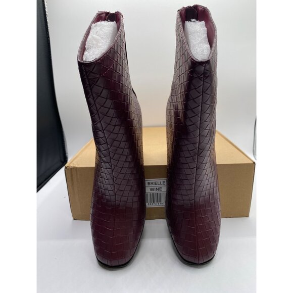 Journee Collection Women's Brielle Back Heel Woven Wine Booties Size 6.5 US NWB - Picture 2 of 5